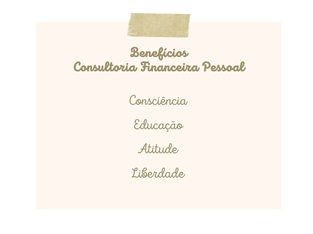 imagem com lista de benefícios de uma consultoria financeira pessoal